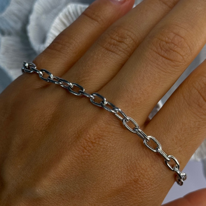 925 Sterling Silver Heart & Key CZ Bracelet Length 7.5