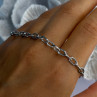 925 Sterling Silver Heart & Key CZ Bracelet Length 7.5