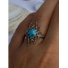 925 Sterling Silver Turquoise Ring Size 8