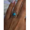 925 Sterling Silver Turquoise Ring Size 8