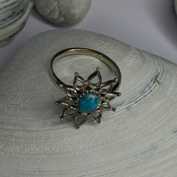 925 Sterling Silver Turquoise Ring Size 8