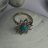 925 Sterling Silver Turquoise Ring Size 8