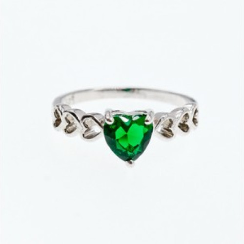 925 Sterling Silver Green CZ 