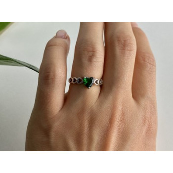 925 Sterling Silver Green CZ 