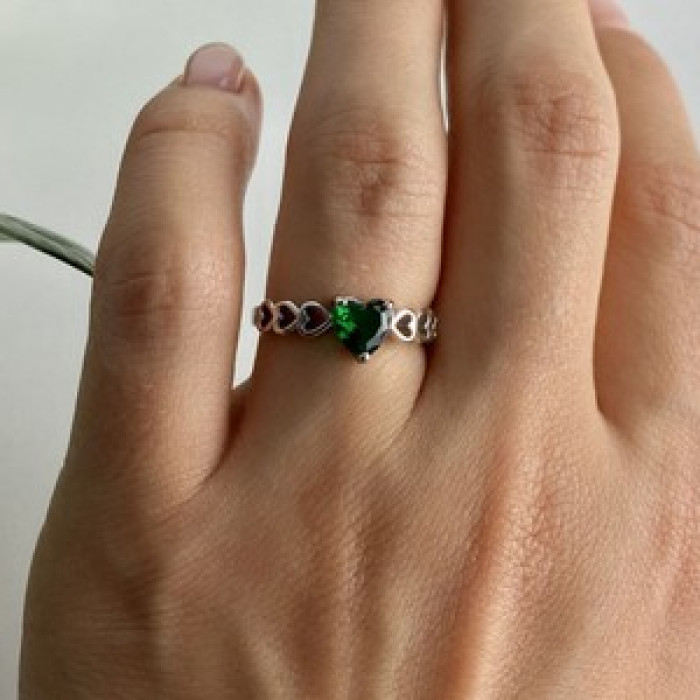 925 Sterling Silver Green CZ 