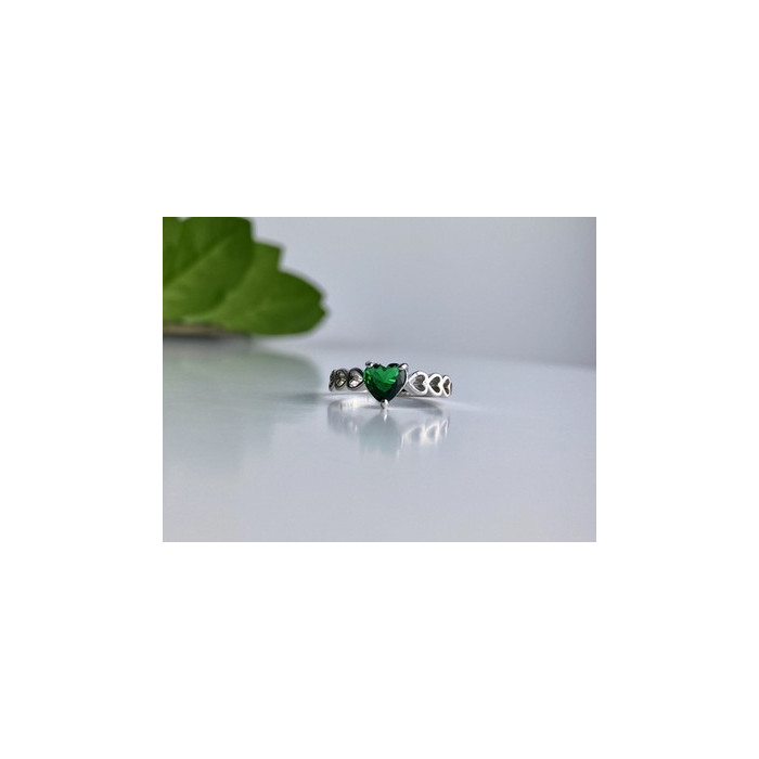 925 Sterling Silver Green CZ 