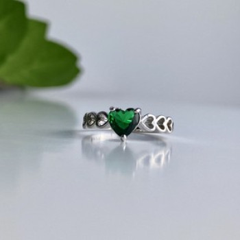 925 Sterling Silver Green CZ 
