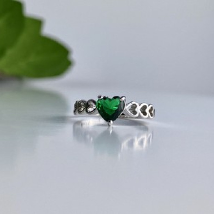 925 Sterling Silver Green CZ 