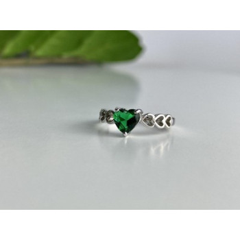 925 Sterling Silver Green CZ 