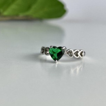 925 Sterling Silver Green CZ 