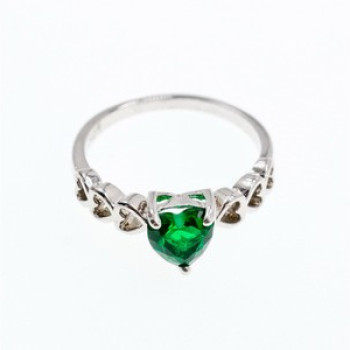 925 Sterling Silver Green CZ 