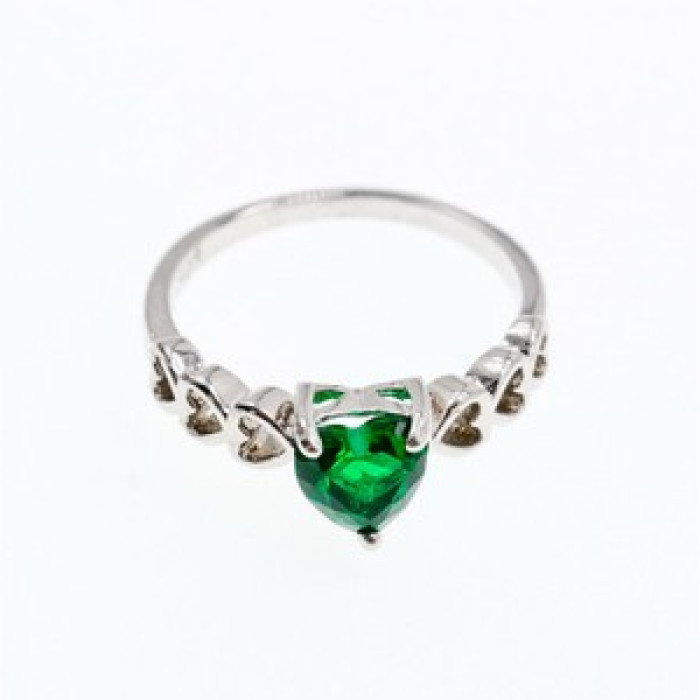 925 Sterling Silver Green CZ 