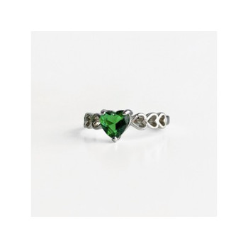 925 Sterling Silver Green CZ 