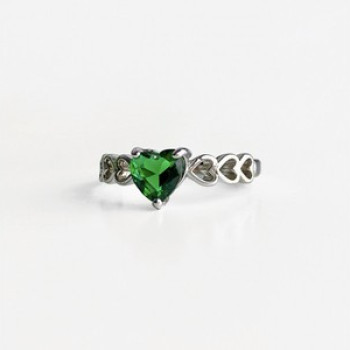 925 Sterling Silver Green CZ 