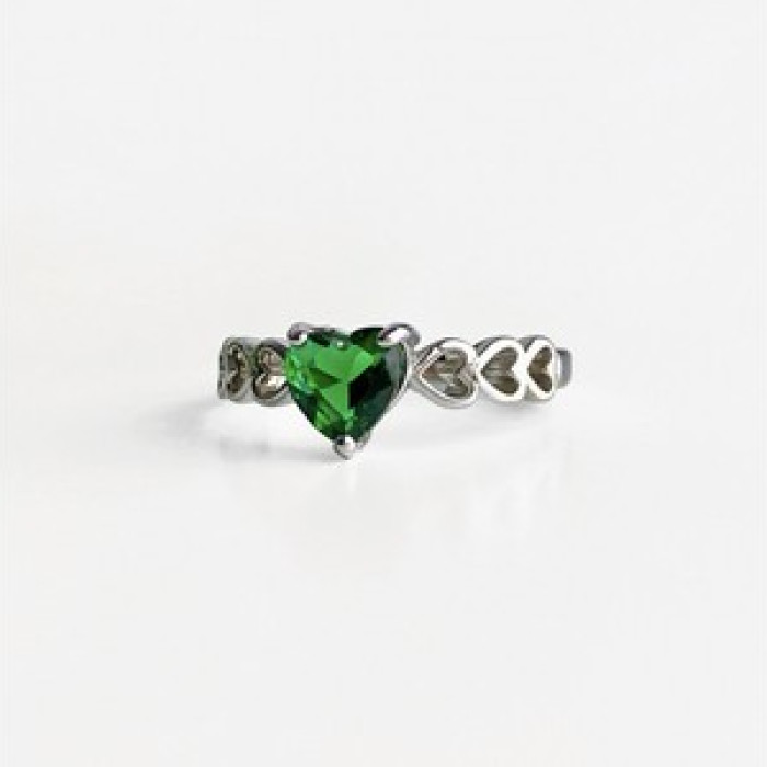 925 Sterling Silver Green CZ 