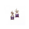 925 Sterling Silver Amethyst Stud Earrings