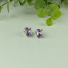925 Sterling Silver Amethyst Stud Earrings