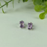 925 Sterling Silver Amethyst Stud Earrings