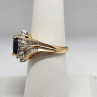 14K Yellow Gold Sapphire & Diamonds Ring Size 5.5