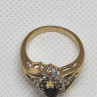 14K Yellow Gold Sapphire & Diamonds Ring Size 5.5