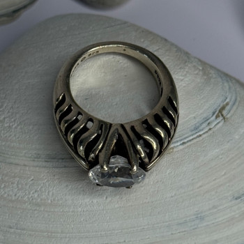 Kabana 925 Sterling Silver Cz Ring Size 6