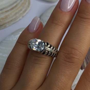Kabana 925 Sterling Silver Cz Ring Size 6