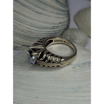 Kabana 925 Sterling Silver Cz Ring Size 6