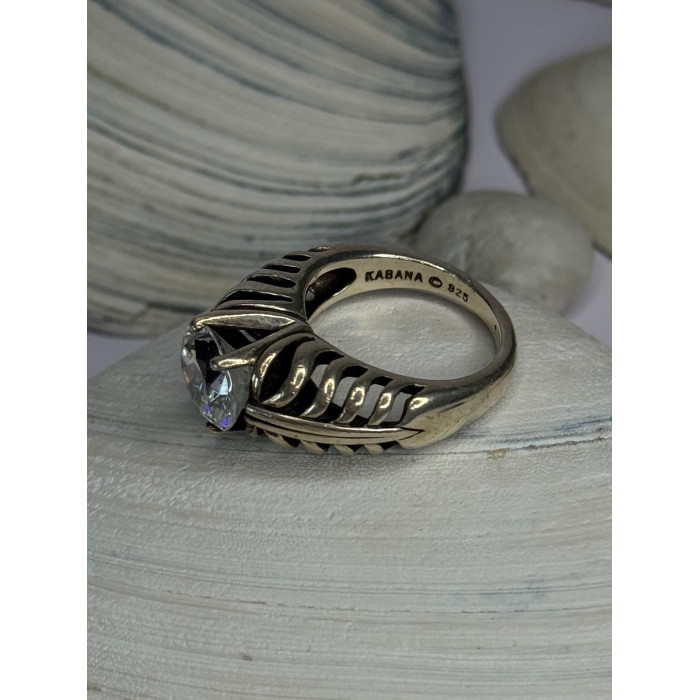 Kabana 925 Sterling Silver Cz Ring Size 6