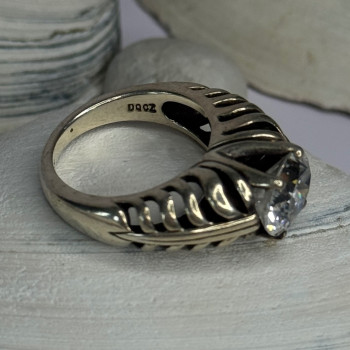 Kabana 925 Sterling Silver Cz Ring Size 6