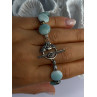 Beautiful 925 Sterling Silver Amazonite Stones Bracelet Length 7.5