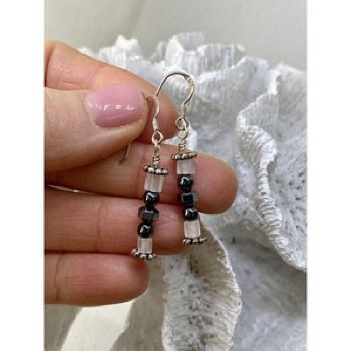 925 Sterling Silver Jewelry Glass Earrings