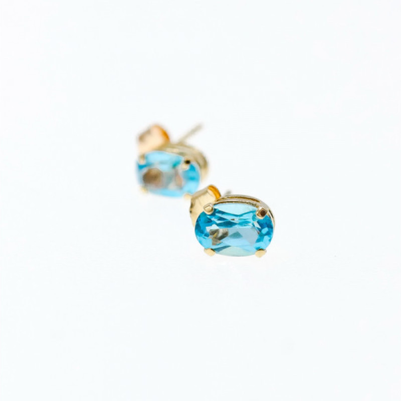 14K YELLOW GOLD TOPAZ STUD EARRINGS