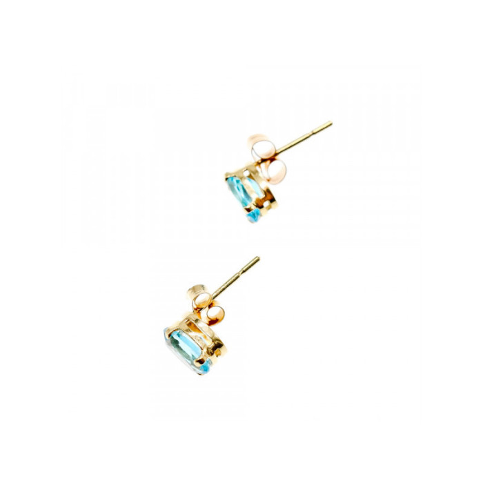 14K YELLOW GOLD TOPAZ STUD EARRINGS
