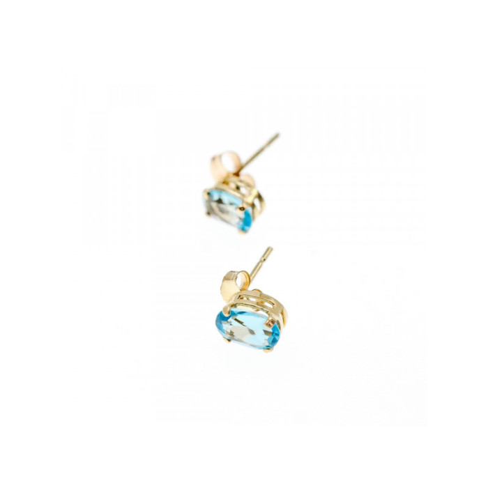 14K YELLOW GOLD TOPAZ STUD EARRINGS
