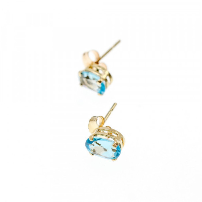 14K YELLOW GOLD TOPAZ STUD EARRINGS