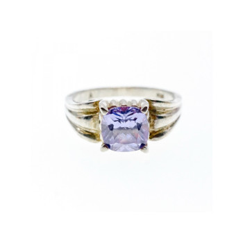 VINTAGE 925 STERLING SILVER AMETHYST RING SIZE 11.75