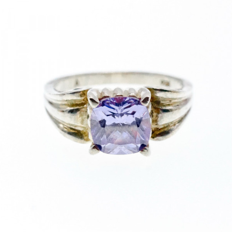 Vintage 925 Sterling Silver Amethyst Ring Size 11.75