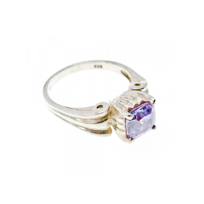 VINTAGE 925 STERLING SILVER AMETHYST RING SIZE 11.75