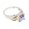 Vintage 925 Sterling Silver Amethyst Ring Size 11.75