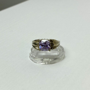 Vintage 925 Sterling Silver Amethyst Ring Size 11.75