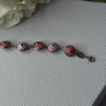 Ati 925 Sterling Silver Pink Evil Eye Bracelet Length 7 Inch
