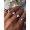 Ati 925 Sterling Silver Pink Evil Eye Bracelet Length 7 Inch