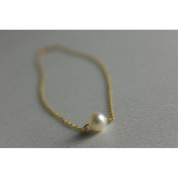 CHILDREN'S 14K YELLOW GOLD PEARL CHAIN WITH PENDANT