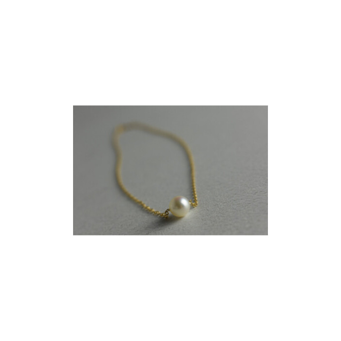 CHILDREN'S 14K YELLOW GOLD PEARL CHAIN WITH PENDANT