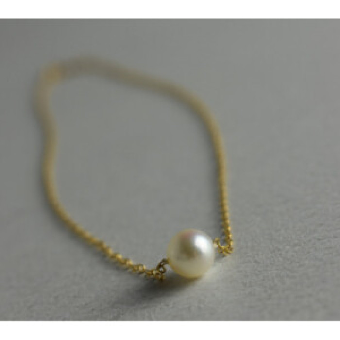 Children'S 14K Yellow Gold Pearl Chain With Pendant