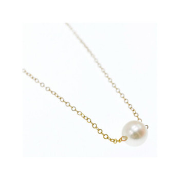 CHILDREN'S 14K YELLOW GOLD PEARL CHAIN WITH PENDANT