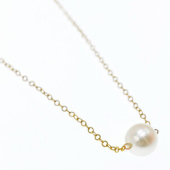 Children'S 14K Yellow Gold Pearl Chain With Pendant