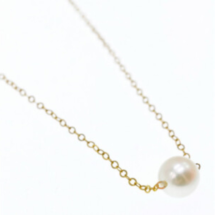 Children'S 14K Yellow Gold Pearl Chain With Pendant