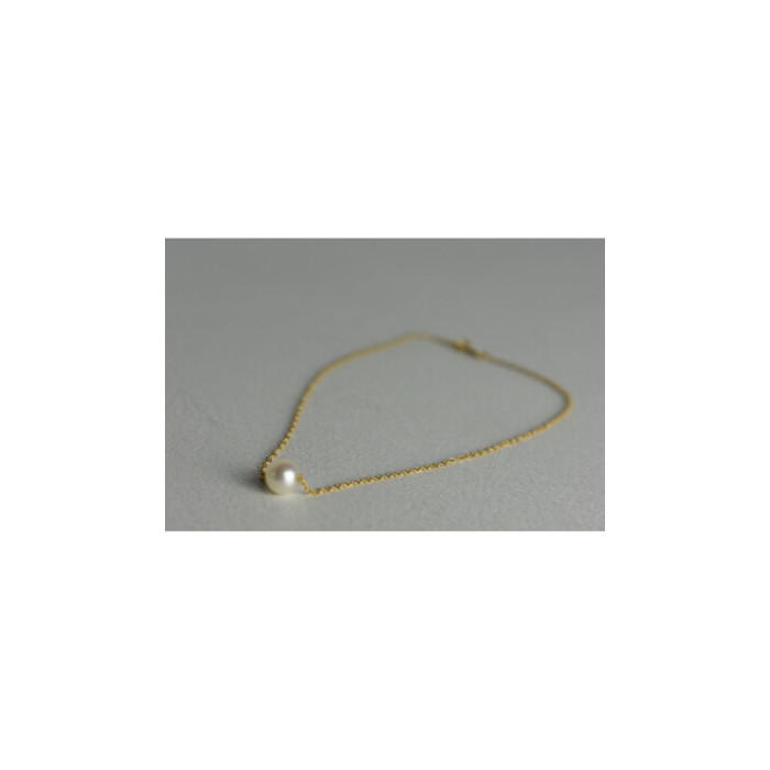 CHILDREN'S 14K YELLOW GOLD PEARL CHAIN WITH PENDANT