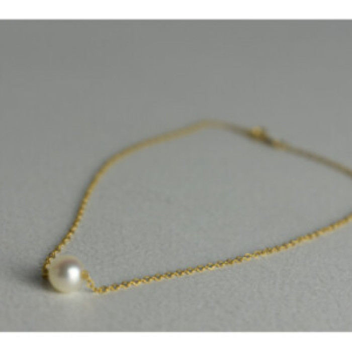 Children'S 14K Yellow Gold Pearl Chain With Pendant